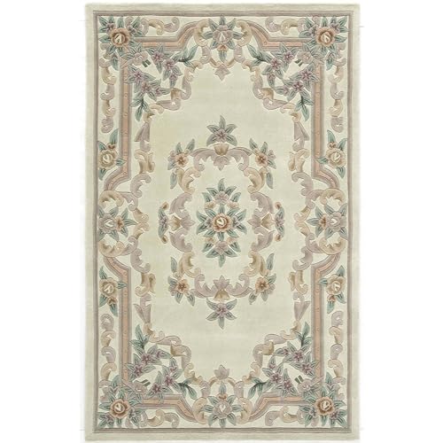 Cream Persian Hand Tufted Wool Carpet Contemporary Design for Living Room, Bedroom, and Hall