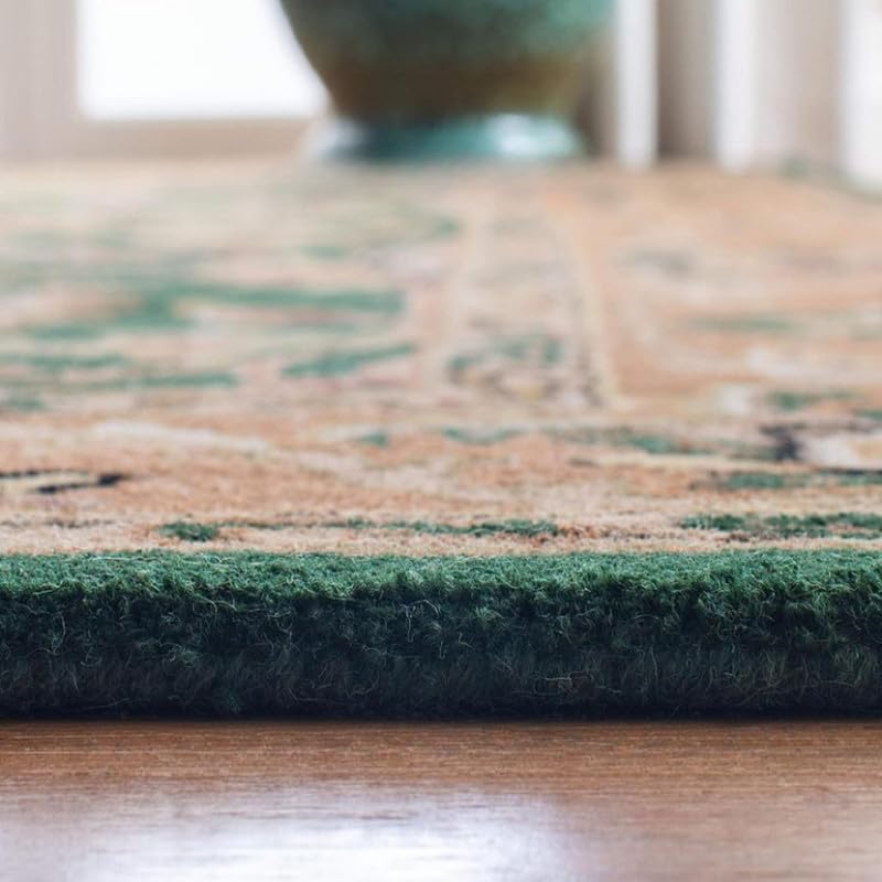 Green Hand Tufted Wool Carpet