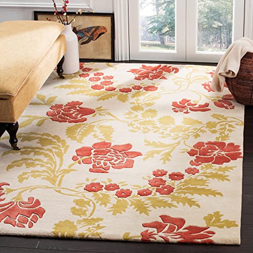 Multi Coloured Handmade Floral Woolen Carpet Living Room, Bedroom, and Hall