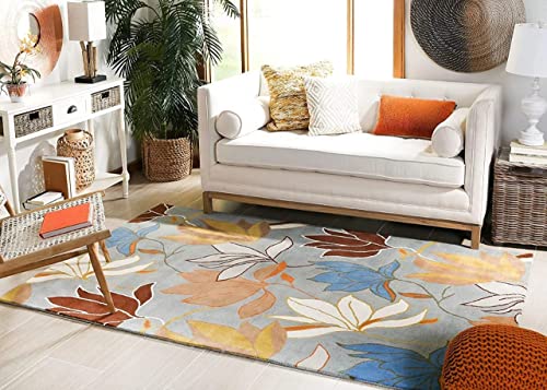 Floral Hand Tufted Wool Carpet For Living Room & Bed Room