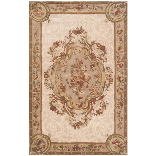 Beige Persian Hand Tufted Wool Carpet Contemporary Design for Living Room, Bedroom, and Hall