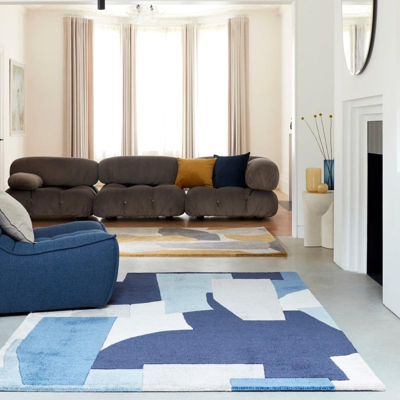 Blue Hand Tufted Wool Carpet