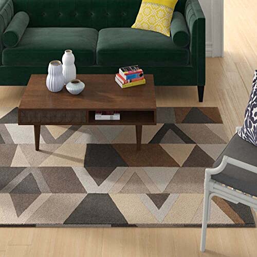 Geometric Multi Coloured Hand Tufted Carpet For Bed Room & Living Room