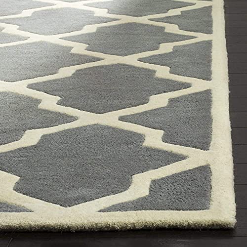 Hand Tufted Geometric Grey & Ivory Rug