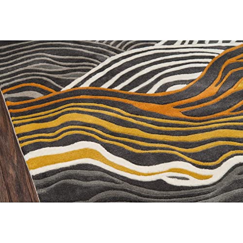 Hand Tufted Modern Multi Coloured Wool Carpet For Living Room & Bed Room