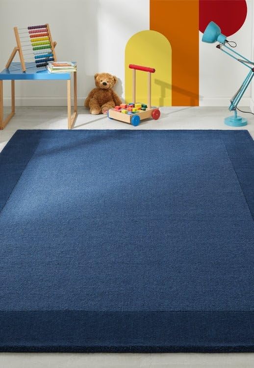 Blue Hand Tufted Wool Carpet