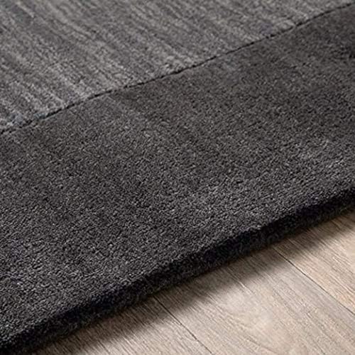 Hand Tufted Grey Geometric Wool Carpet For Living Room & Bed Room