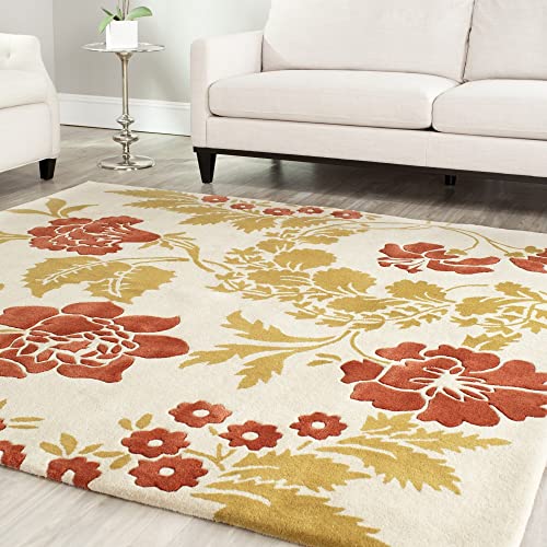 Multi Coloured Handmade Floral Woolen Carpet Living Room, Bedroom, and Hall