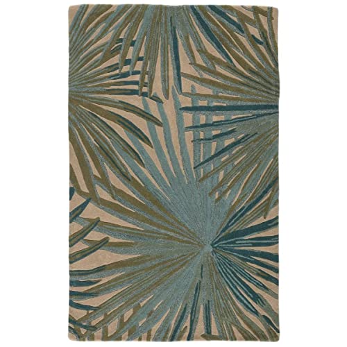 Coconut Tree Floral Hand Tufted Wool Carpet For Living Room & Bed Room