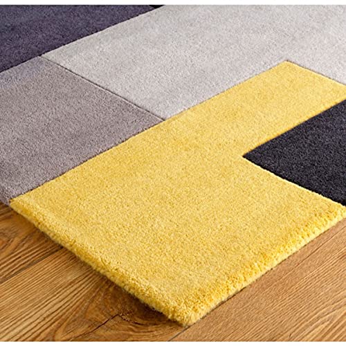 Gold & Yellow Multi Coloured Hand Tufted Wool Carpet