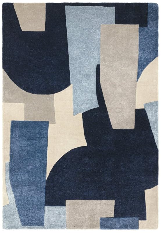 Blue Hand Tufted Wool Carpet