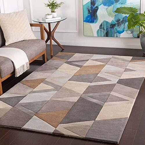 Geometric Multi Coloured Hand Tufted Carpet For Bed Room & Living Room