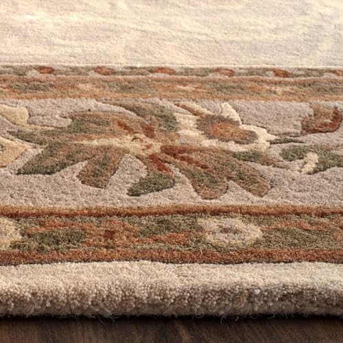 Beige Persian Hand Tufted Wool Carpet Contemporary Design for Living Room, Bedroom, and Hall