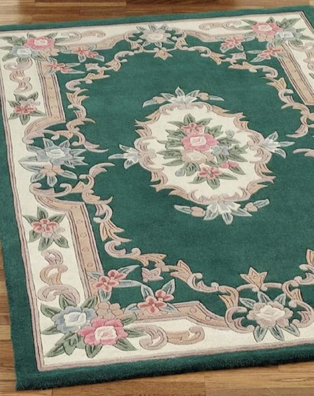 Green Hand Tufted Wool Carpet