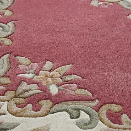 Pink Persian Hand Tufted Wool Carpet Contemporary Design for Living Room, Bedroom, and Hall