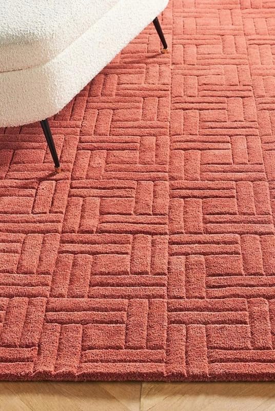 Red Hand Tufted Wool Carpet