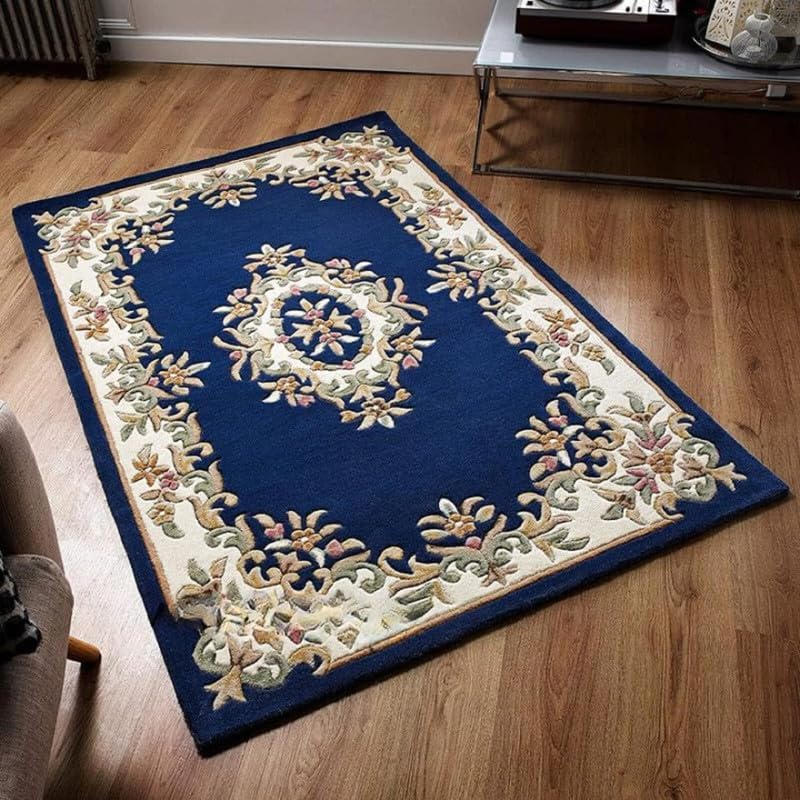 Blue Hand Tufted Wool Carpet