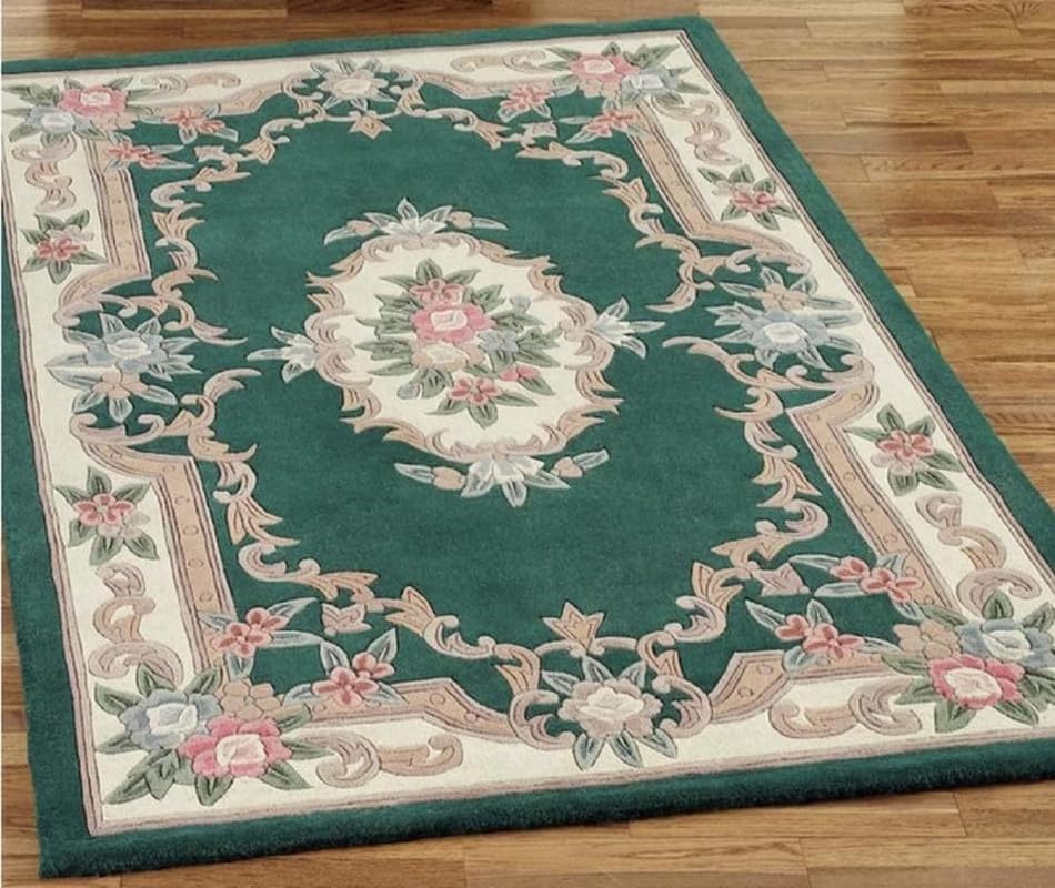 Green Hand Tufted Wool Carpet