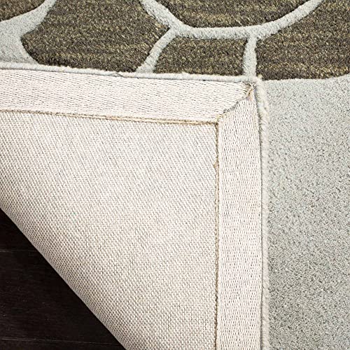 Light Green & Olive Hand Tufted Wool Carpet