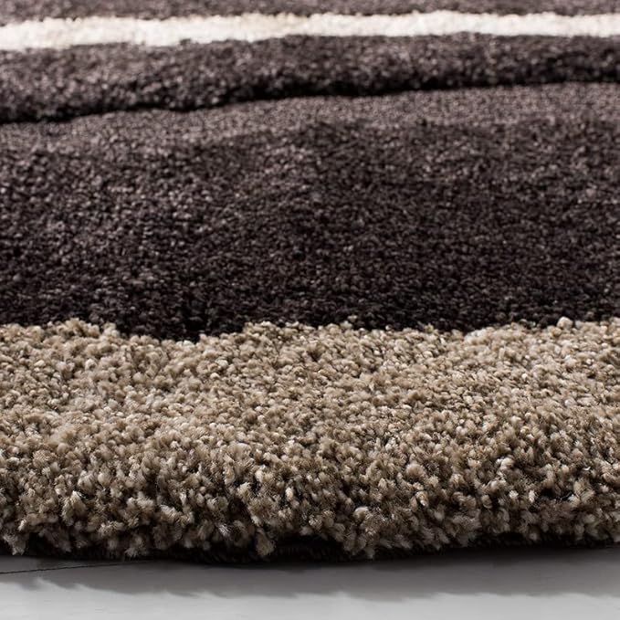 Brown & Beige Hi-Lo Microfiber Super Soft Shaggy Carpet