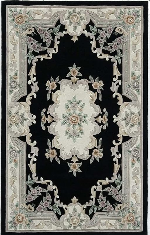 Black Hand Tufted Wool Carpet