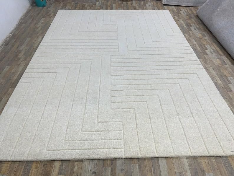 Cream Hand Tufted Wool Carpet