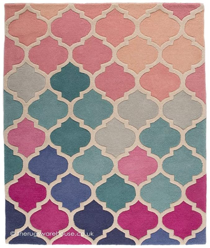 Multi Coloured Hand Tufted Moroccan Rug For Living Room & Bed Room