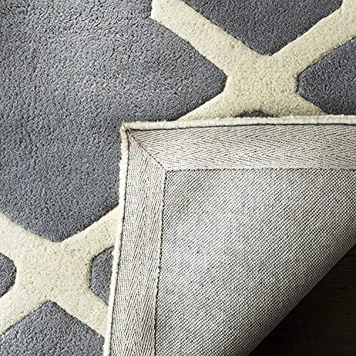 Hand Tufted Geometric Grey & Ivory Rug