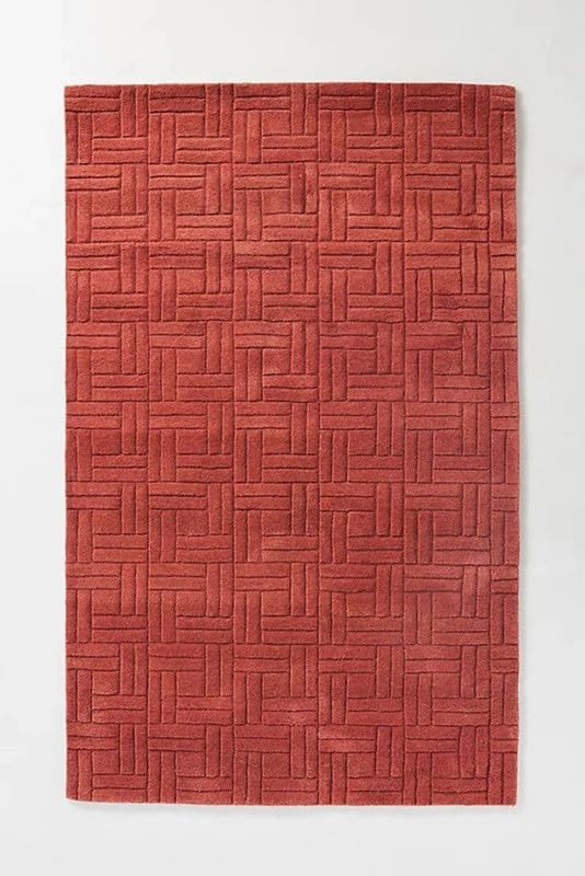 Red Hand Tufted Wool Carpet