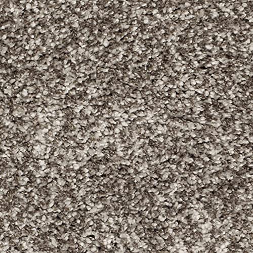 Brown & Ivory Handcrafted Round Solid Microfiber Plush Anti Skid Shaggy Carpet