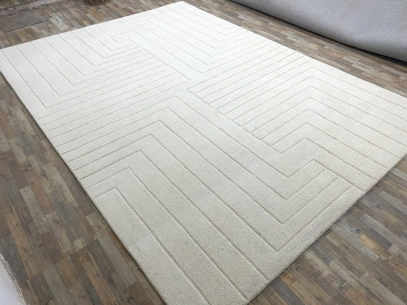 Cream Hand Tufted Wool Carpet