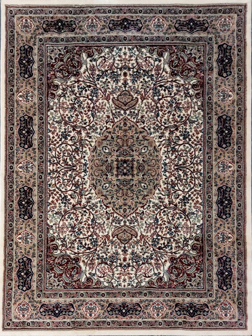 Cream Persian Wool Soft & Plush Anti Skid Backing Heavy Rug For Living Room & Bed Room