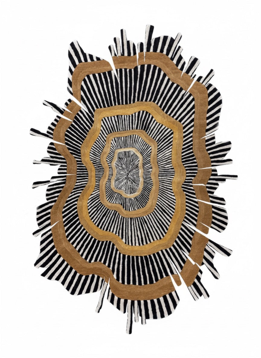 The Stratum Hand Tufted New Zealand Wool & Viscose Silk Irregular Shaped Rug