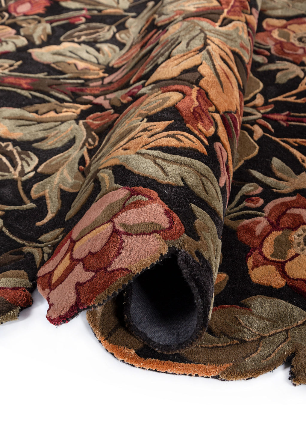 Tree Of Life Irregular Shaped Hand Tufted Viscose Silk & New Zealand Wool Rug