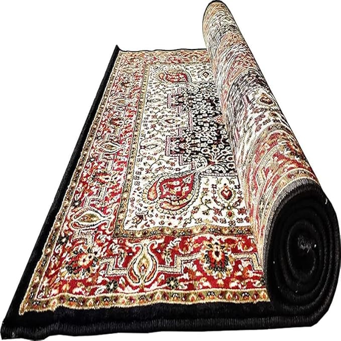 Black Kashmiri Wool Traditional Kashmiri Carpet