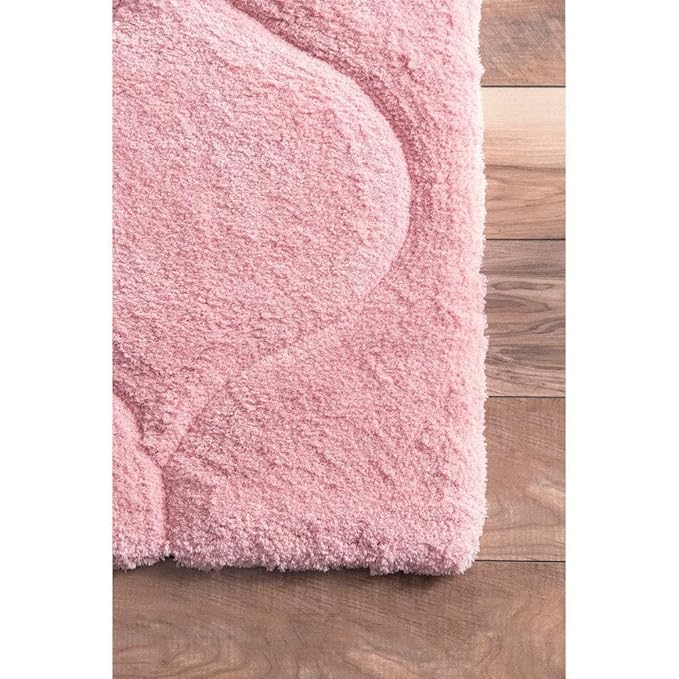 Pink Microfiber Super Soft & Plush Anti Skid Shaggy Carpet