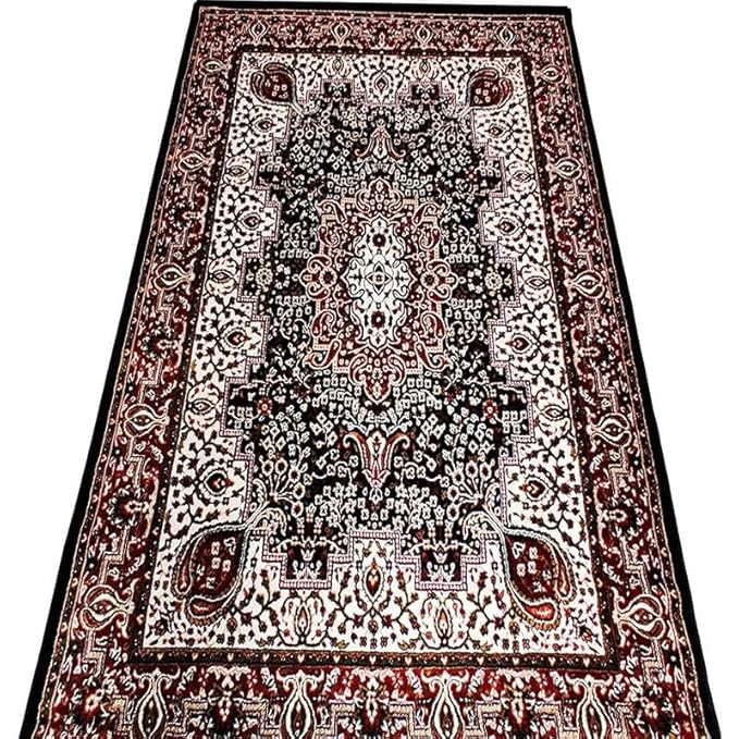 Black Kashmiri Wool Traditional Kashmiri Carpet