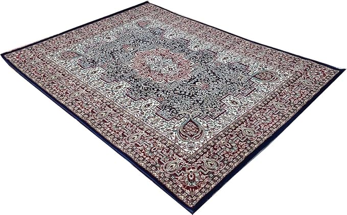 Black Kashmiri Wool Traditional Kashmiri Carpet