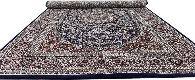 Blue Kashmiri Wool Traditional Kashmiri Carpet