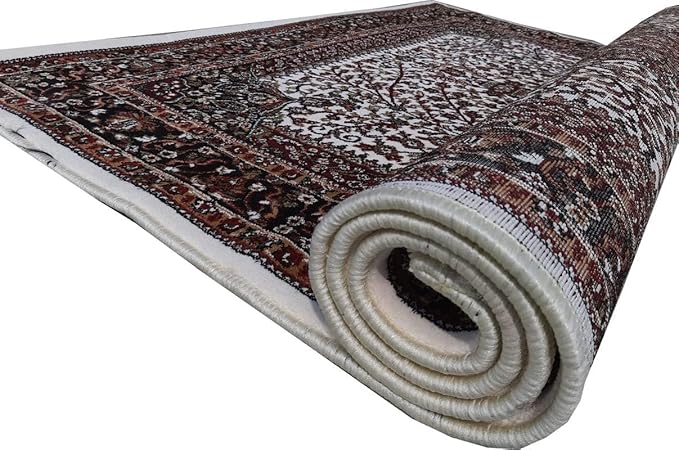 Golden Kashmiri Wool Traditional Kashmiri Carpet