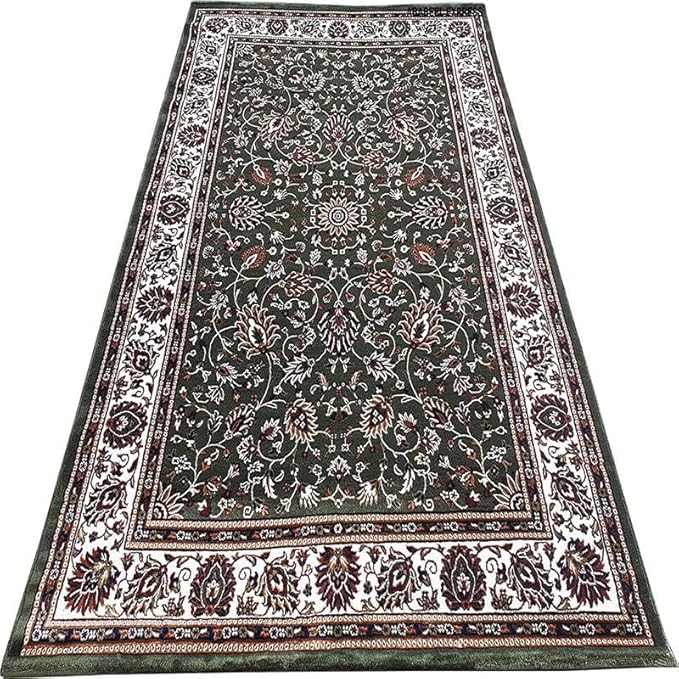 Green Kashmiri Wool Traditional Kashmiri Carpet