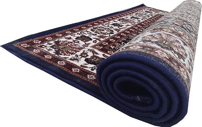 Blue Kashmiri Wool Traditional Kashmiri Carpet