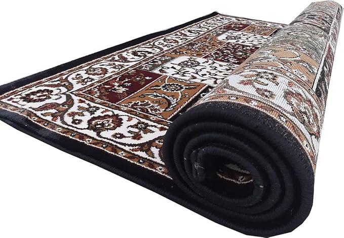 Black Kashmiri Wool Traditional Kashmiri Carpet