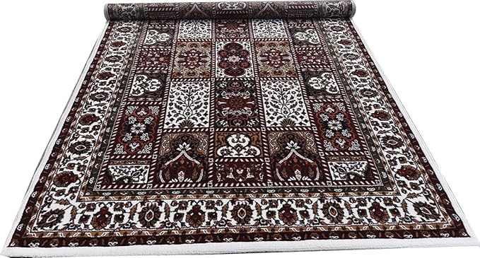 Cream Kashmiri Wool Traditional Kashmiri Carpet