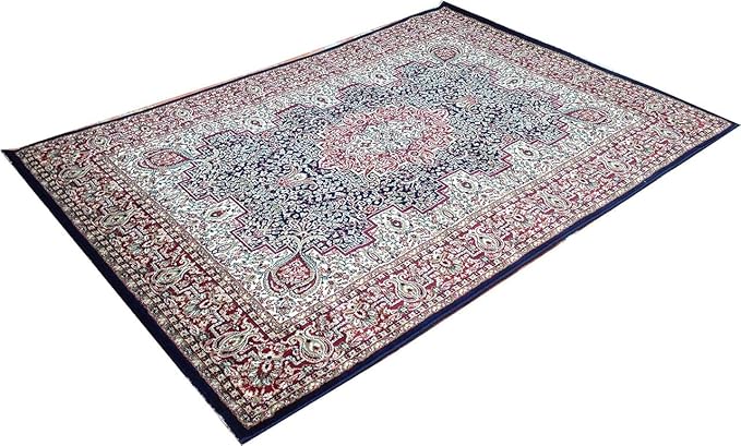 Black Kashmiri Wool Traditional Kashmiri Carpet