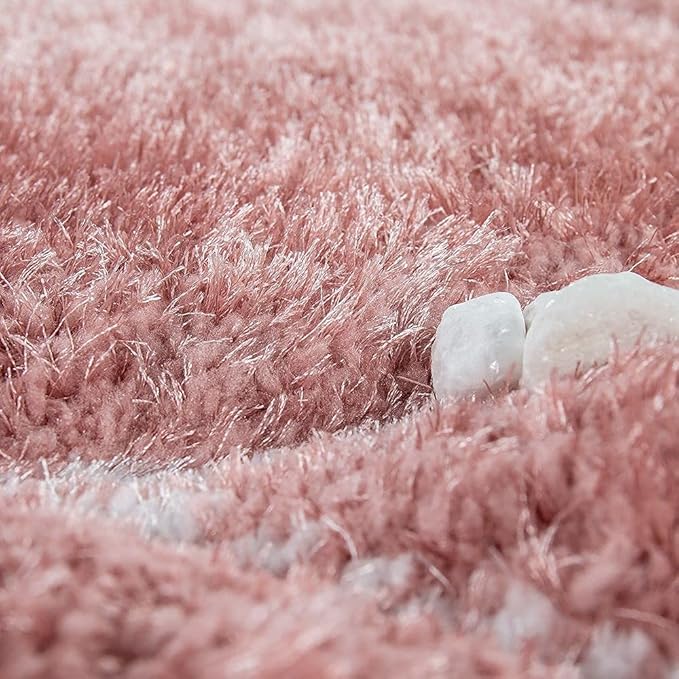 Baby Pink Moroccan Microfiber Super Soft Shaggy Carpet