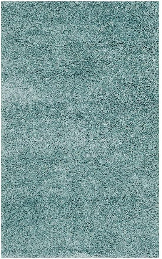 Light Blue Microfiber Solid Handcrafted Ultra Soft Shaggy Carpet