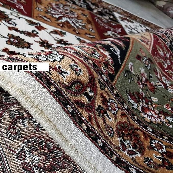 Cream Kashmiri Wool Traditional Kashmiri Carpet