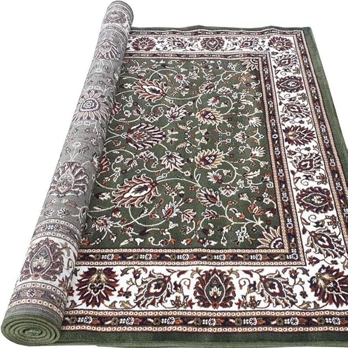 Green Kashmiri Wool Traditional Kashmiri Carpet