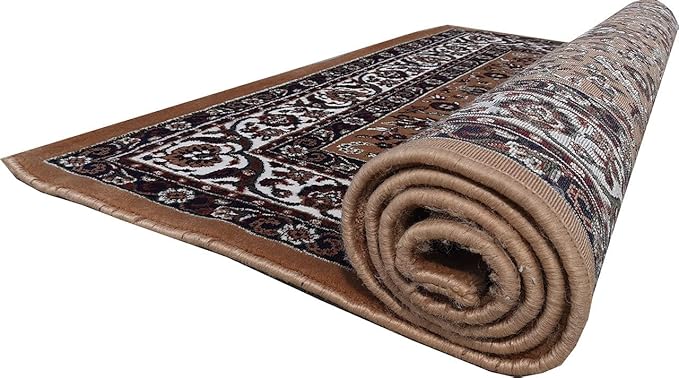 Golden Kashmiri Wool Traditional Kashmiri Carpet